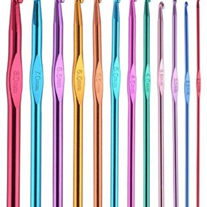 Aluminum Crochet Hooks - 12 pcs